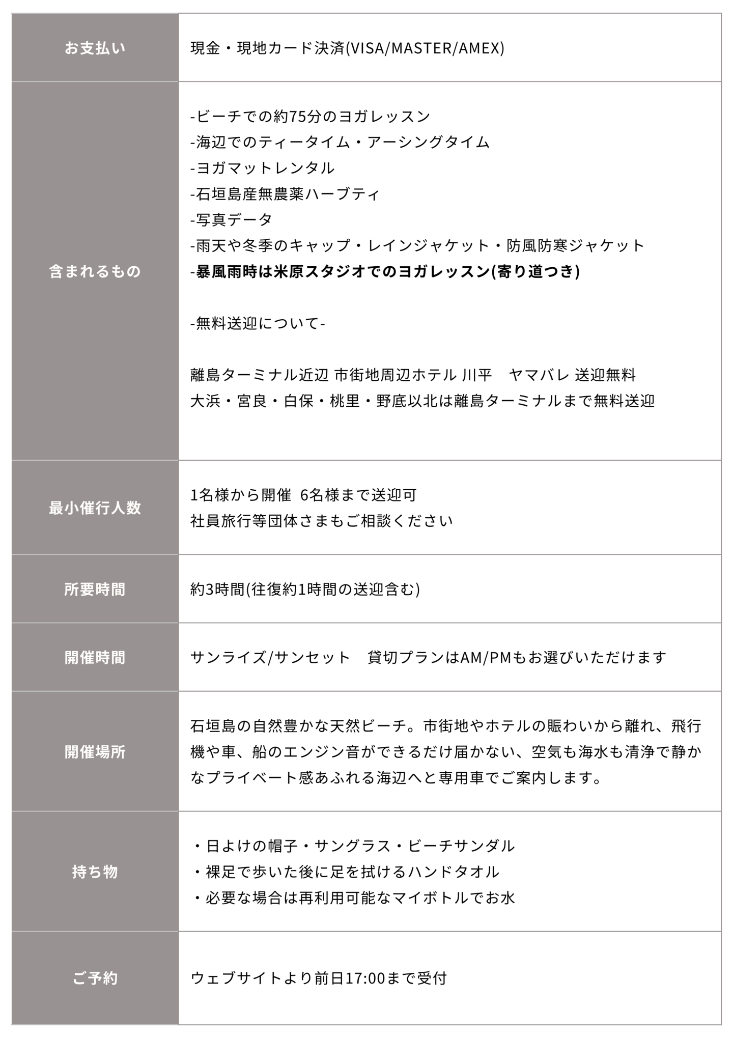 石垣島ビーチヨガご案内